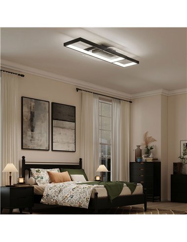 HOMCOM LED Ceiling Light, Modern Dimmable Ceiling Light with Wall Switch & Remote Control, Flush Mount Fixture Lamp with 3000-60