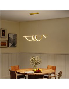 HOMCOM Pendant Light with 3 Colour Temperatures - Gold Tone 2