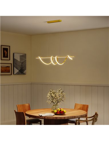 HOMCOM Pendant Light with 3 Colour Temperatures - Gold Tone