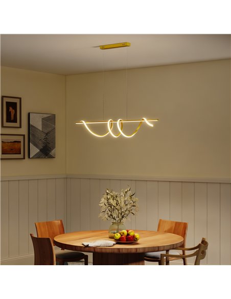 HOMCOM Pendant Light with 3 Colour Temperatures - Gold Tone - pic 179187 | FastDaddyshop