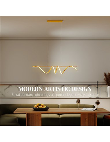 HOMCOM Pendant Light with 3 Colour Temperatures - Gold Tone