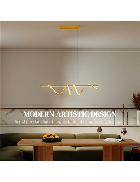 HOMCOM Pendant Light with 3 Colour Temperatures - Gold Tone - pic 179191 | FastDaddyshop
