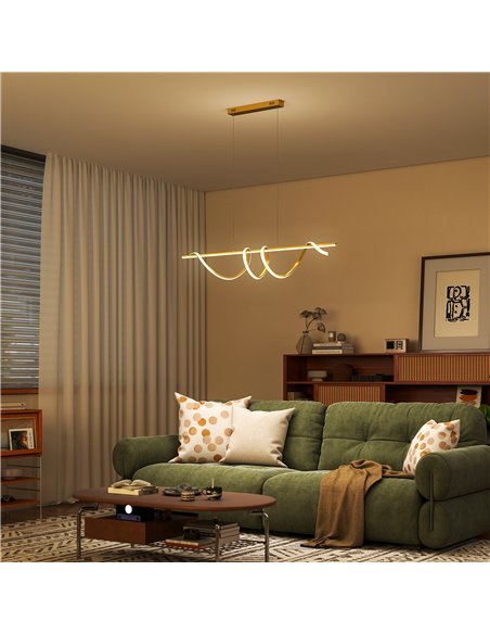 HOMCOM Pendant Light with 3 Colour Temperatures - Gold Tone - pic 179192 | FastDaddyshop