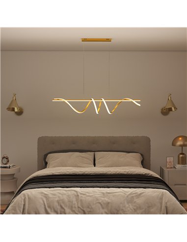 HOMCOM Pendant Light with 3 Colour Temperatures - Gold Tone