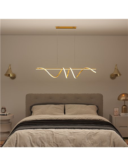 HOMCOM Pendant Light with 3 Colour Temperatures - Gold Tone - pic 179193 | FastDaddyshop