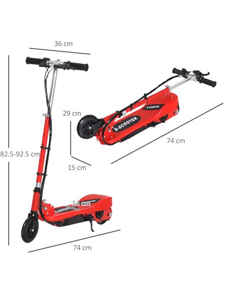 HOMCOM Kids Folding Electric Bike Children E Scooter Ride on Toy 2x12V Recharge Battery 120W Adjustable Height PU Wheels Suitabl - pic 17921 | FastDaddyshop