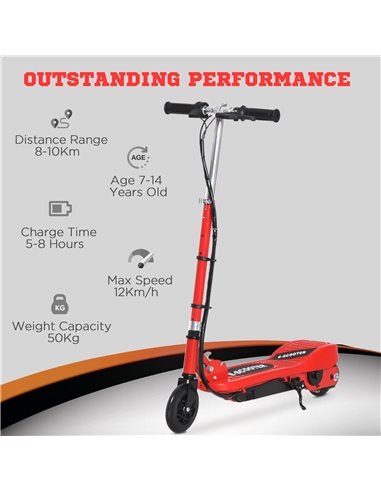 HOMCOM Kids Folding Electric Bike Children E Scooter Ride on Toy 2x12V Recharge Battery 120W Adjustable Height PU Wheels Suitabl