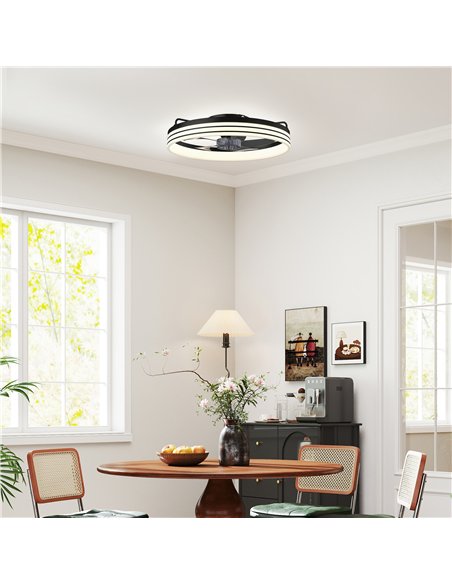 HOMCOM Ceiling Fans with Lights and Remote & App Control, 50cm LED Ceiling Fan Light with 3 Colour Temperatures, 6 Speed, Black - pic 179230 | FastDaddyshop