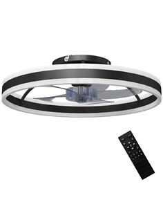 HOMCOM Ceiling Fan with Light and Remote, LED Mount Ceiling Fan with 3 Colour Temperatures, 6 Speed, 50 cm, Black