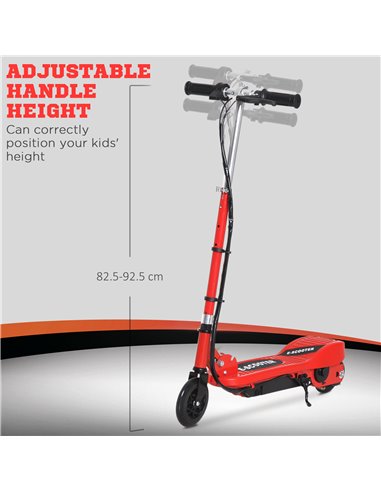 HOMCOM Kids Folding Electric Bike Children E Scooter Ride on Toy 2x12V Recharge Battery 120W Adjustable Height PU Wheels Suitabl