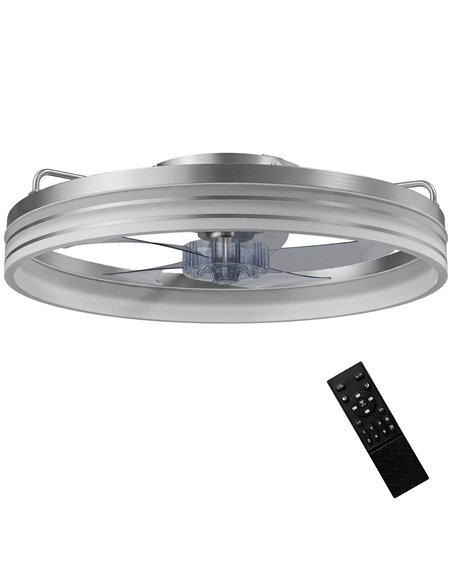 HOMCOM Ceiling Fans with Lights and Remote & App Control, 50cm LED Ceiling Fan Light with 3 Colour Temperatures, 6 Speed, Silver - pic 179249 | FastDaddyshop