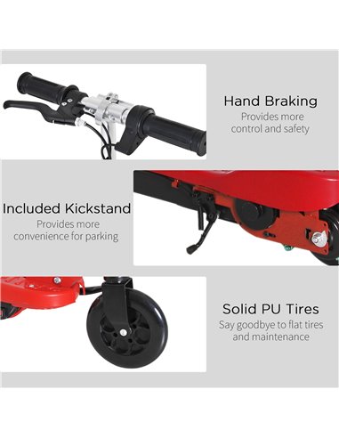 HOMCOM Kids Folding Electric Bike Children E Scooter Ride on Toy 2x12V Recharge Battery 120W Adjustable Height PU Wheels Suitabl