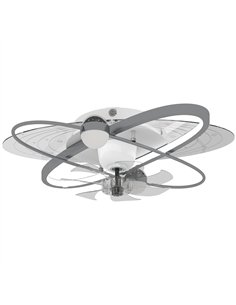 HOMCOM Ceiling Fan with Light and Remote, 3 Colour Temperatures, LED Mount Ceiling Fan Light for Bedroom, Silver Tone