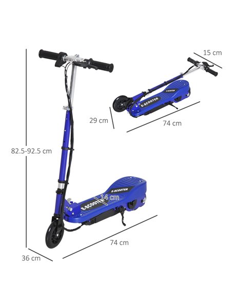 HOMCOM Kids Folding Electric Bike Children E Scooter Ride on Toy 2x12V Recharge Battery 120W Adjustable Height PU Wheels Suitabl - pic 17930 | FastDaddyshop
