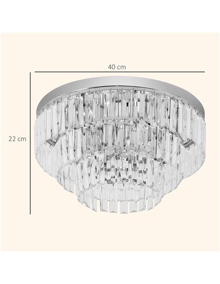 HOMCOM Set of 2 Modern Crystal Ceiling Lights, Chandeliers, Pendant Lamps w/ 7 Lights, E14 Fittings for Living Room, Bedroom, Si - pic 179305 | FastDaddyshop
