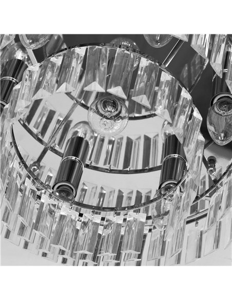 HOMCOM Set of 2 Modern Crystal Ceiling Lights, Chandeliers, Pendant Lamps w/ 7 Lights, E14 Fittings for Living Room, Bedroom, Si - pic 179310 | FastDaddyshop