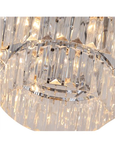 HOMCOM Set of 2 Modern Crystal Ceiling Lights, Chandeliers, Pendant Lamps w/ 7 Lights, E14 Fittings for Living Room, Bedroom, Si