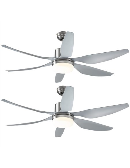 HOMCOM Set of 2 Reversible Ceiling Fan with Light, 6 Blades Indoor Modern Mount LED Lighting Fan with Remote Controller, for Bed - pic 179312 | FastDaddyshop