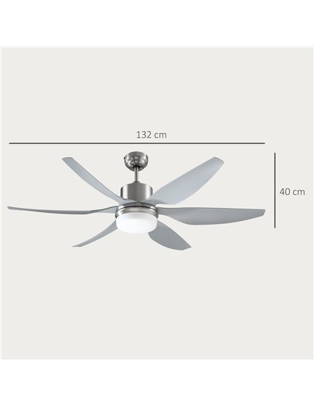 HOMCOM Set of 2 Reversible Ceiling Fan with Light, 6 Blades Indoor Modern Mount LED Lighting Fan with Remote Controller, for Bed - pic 179314 | FastDaddyshop
