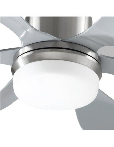HOMCOM Set of 2 Reversible Ceiling Fan with Light, 6 Blades Indoor Modern Mount LED Lighting Fan with Remote Controller, for Bed