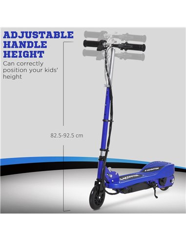HOMCOM Kids Folding Electric Bike Children E Scooter Ride on Toy 2x12V Recharge Battery 120W Adjustable Height PU Wheels Suitabl