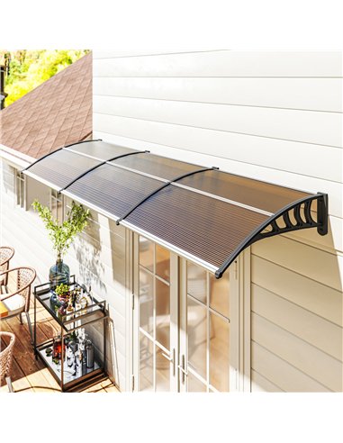 Outsunny Front Door Canopy, Outdoor Awning, Rain Shelter, 303 x 96cm , Brown