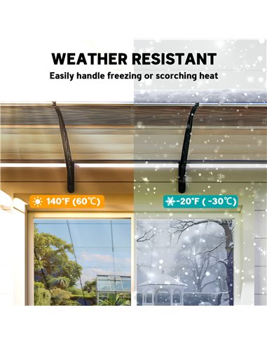 Outsunny Front Door Canopy, Outdoor Awning, Rain Shelter, 303 x 96cm , Brown