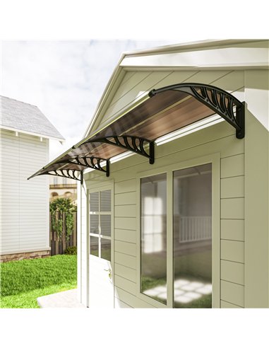 Outsunny Front Door Canopy, Outdoor Awning, Rain Shelter, 303 x 96cm , Brown