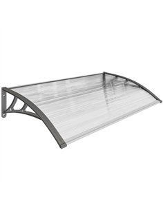 Outsunny Front Door Canopy, Outdoor Awning, Rain Shelter, 110 x 60cm, Grey