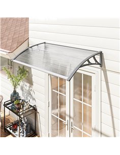 Outsunny Front Door Canopy, Outdoor Awning, Rain Shelter, 110 x 60cm, Grey 2