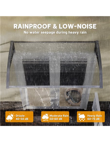 Outsunny Front Door Canopy, Outdoor Awning, Rain Shelter, 110 x 60cm, Grey - pic 179343 | FastDaddyshop