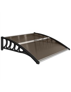 Outsunny Front Door Canopy, Outdoor Awning, Rain Shelter for Window, Porch and Front/Back Door, 103 x 96.5 cm, Brown