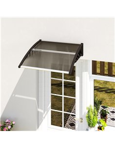 Outsunny Front Door Canopy, Outdoor Awning, Rain Shelter for Window, Porch and Front/Back Door, 103 x 96.5 cm, Brown 2