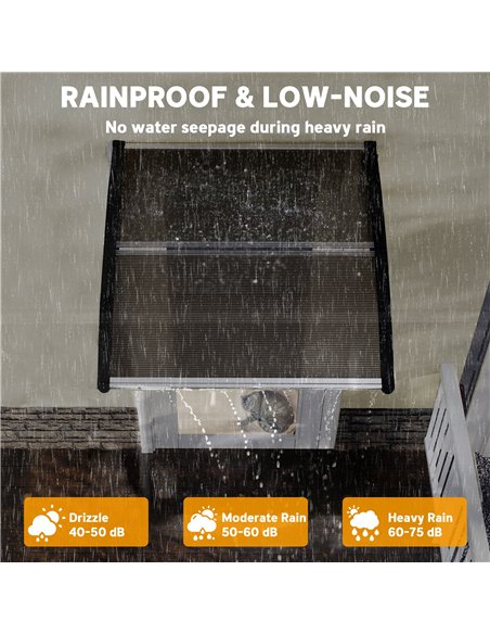 Outsunny Front Door Canopy, Outdoor Awning, Rain Shelter for Window, Porch and Front/Back Door, 103 x 96.5 cm, Brown - pic 179352 | FastDaddyshop