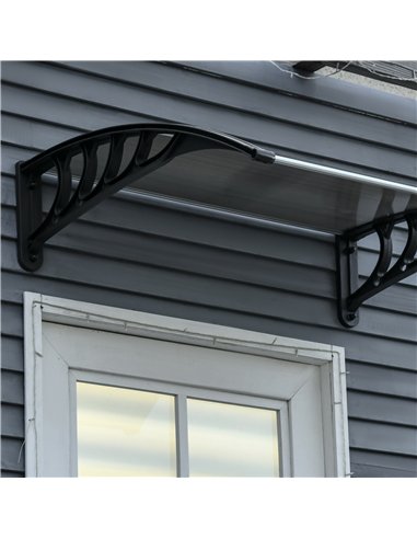 Outsunny Front Door Canopy, Outdoor Awning, Rain Shelter for Window, Porch and Front/Back Door, 103 x 96.5 cm, Brown