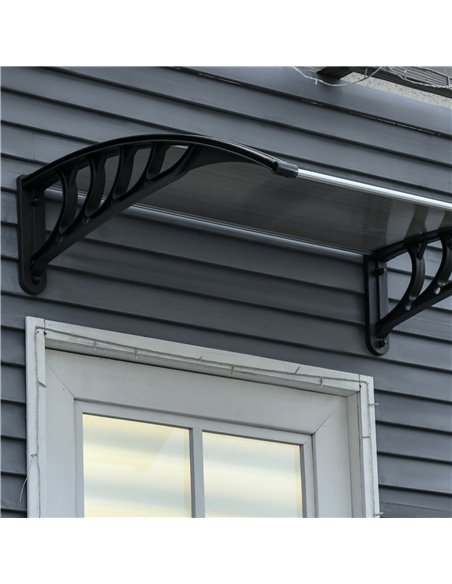 Outsunny Front Door Canopy, Outdoor Awning, Rain Shelter for Window, Porch and Front/Back Door, 103 x 96.5 cm, Brown - pic 179356 | FastDaddyshop