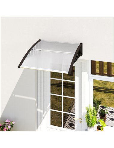 Outsunny Front Door Canopy, Outdoor Awning, Rain Shelter for Window, Porch and Front/Back Door, 103 x 96.5 cm, Clear