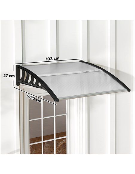 Outsunny Front Door Canopy, Outdoor Awning, Rain Shelter for Window, Porch and Front/Back Door, 103 x 96.5 cm, Clear - pic 179359 | FastDaddyshop