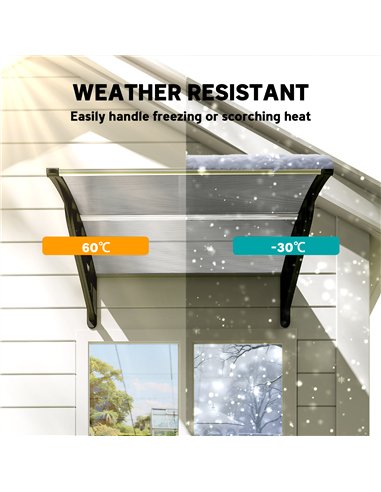 Outsunny Front Door Canopy, Outdoor Awning, Rain Shelter for Window, Porch and Front/Back Door, 103 x 96.5 cm, Clear