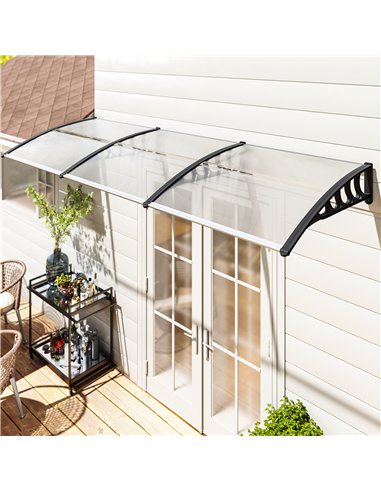 Outsunny Front Door Canopy, Outdoor Awning, Rain Shelter, 303 x 96cm , Clear