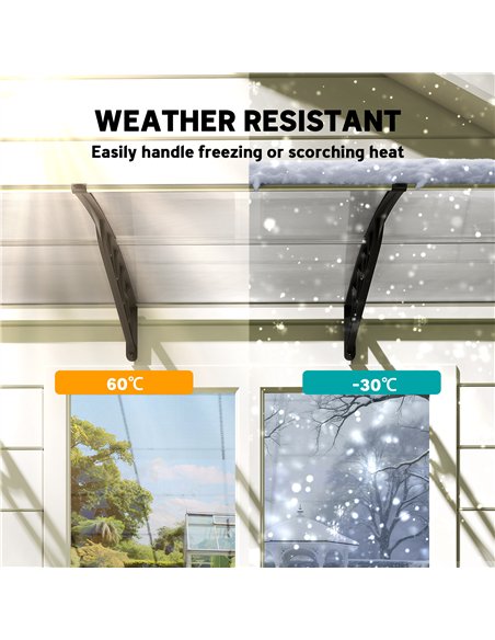 Outsunny Front Door Canopy, Outdoor Awning, Rain Shelter, 303 x 96cm , Clear - pic 179371 | FastDaddyshop