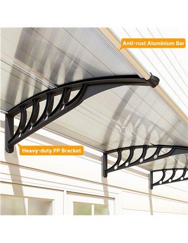 Outsunny Front Door Canopy, Outdoor Awning, Rain Shelter, 303 x 96cm , Clear