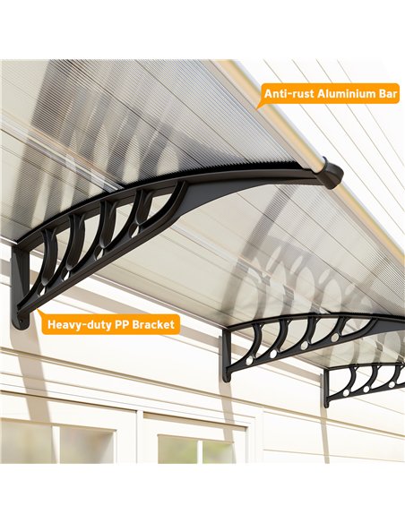 Outsunny Front Door Canopy, Outdoor Awning, Rain Shelter, 303 x 96cm , Clear - pic 179373 | FastDaddyshop