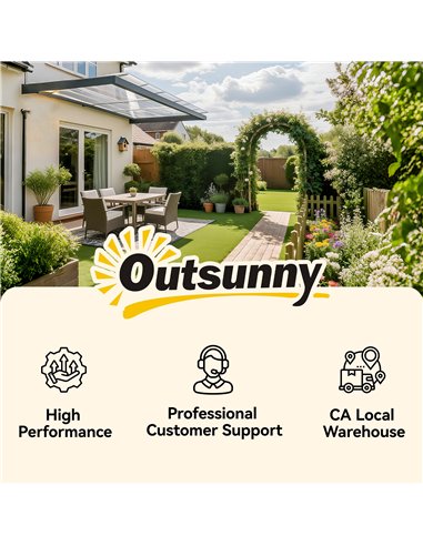 Outsunny Front Door Canopy, Outdoor Awning, Rain Shelter, 303 x 96cm , Clear