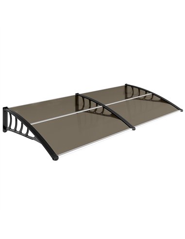 Outsunny Front Door Canopy, Outdoor Awning, Rain Shelter, 200 x 96cm, Brown
