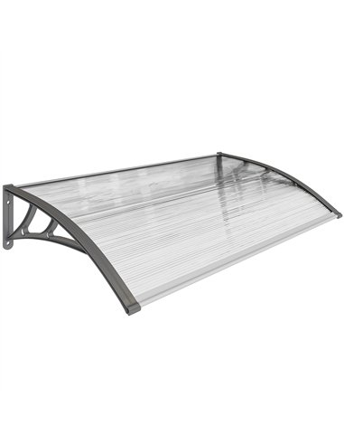 Outsunny Front Door Canopy, Outdoor Awning, Rain Shelter, 110 x 60cm, Grey