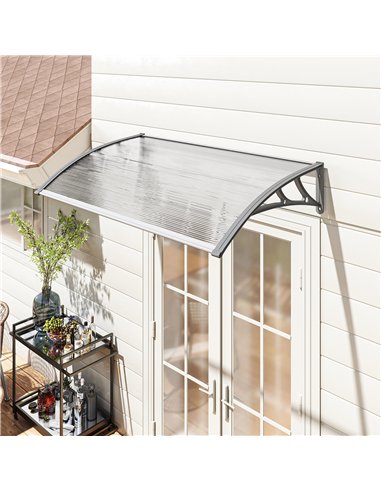 Outsunny Front Door Canopy, Outdoor Awning, Rain Shelter, 110 x 60cm, Grey