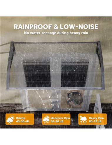 Outsunny Front Door Canopy, Outdoor Awning, Rain Shelter, 110 x 60cm, Grey