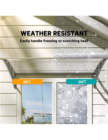 Outsunny Front Door Canopy, Outdoor Awning, Rain Shelter, 110 x 60cm, Grey