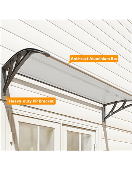 Outsunny Front Door Canopy, Outdoor Awning, Rain Shelter, 110 x 60cm, Grey - pic 179409 | FastDaddyshop